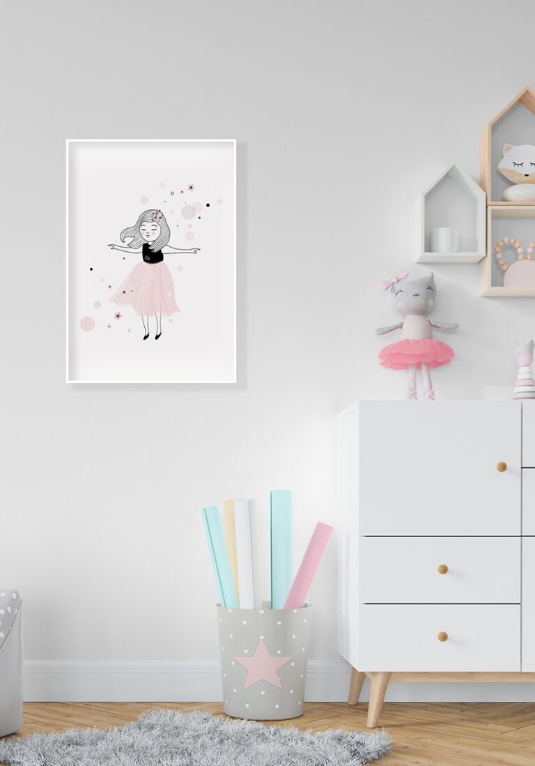 Illustration eines Mädchens mit Blumen