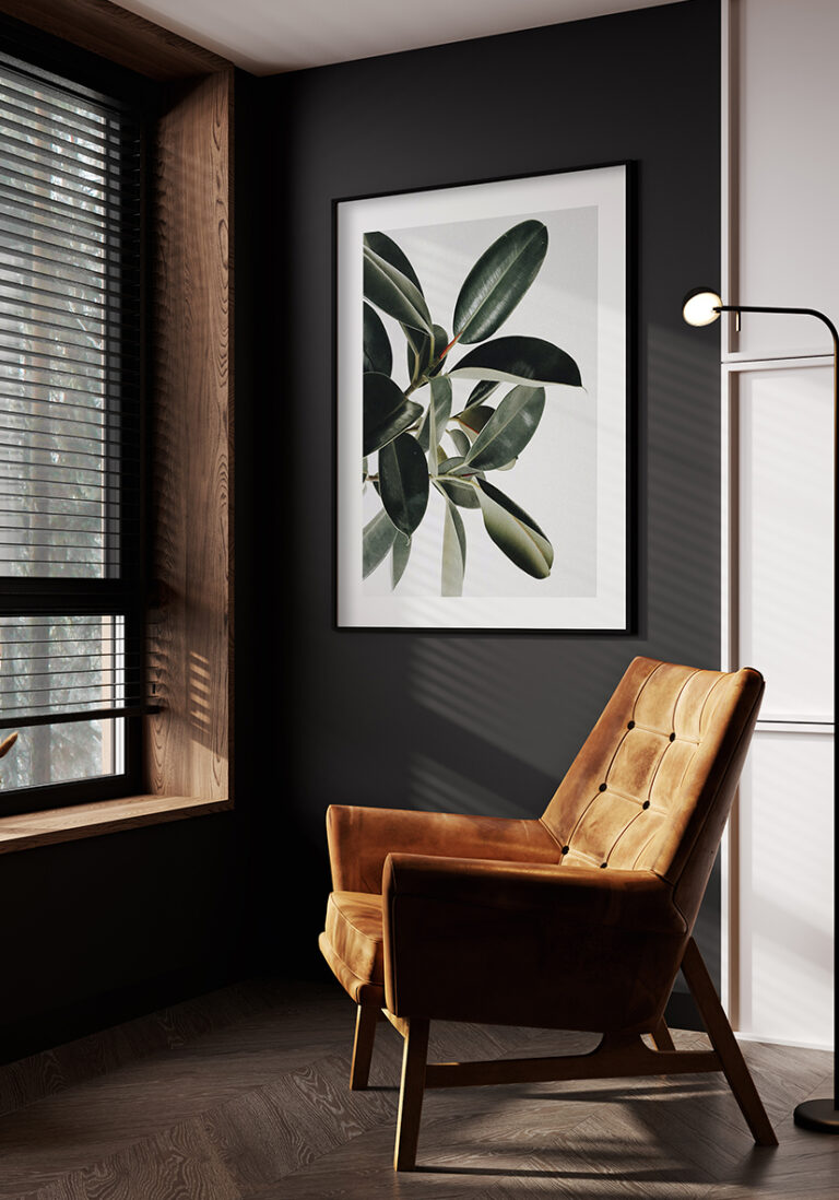 Minimalistischer botanischer Druck im eleganten Stil