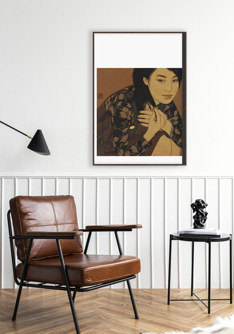 Illustration einer eleganten Frau in Erdtönen