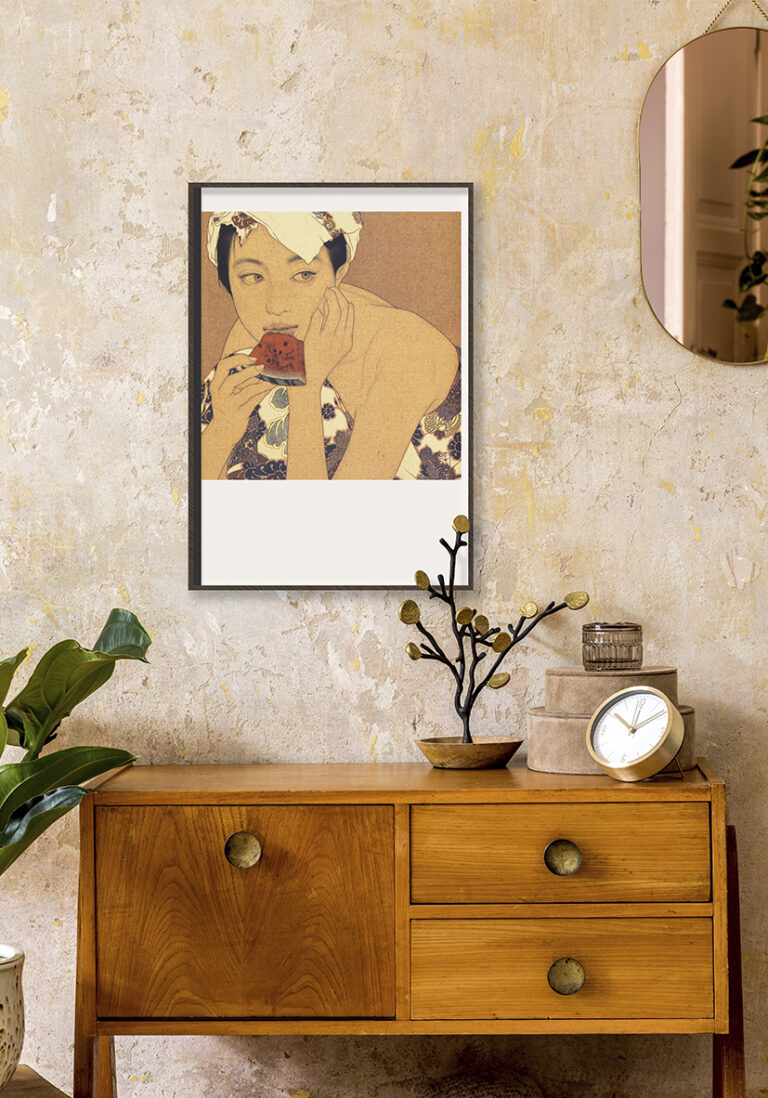 Elegantes Aquarell einer weiblichen Figur