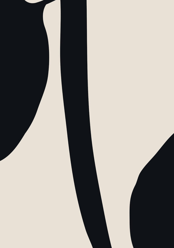 Minimalistisches abstraktes Werk in Schwarz und Beige