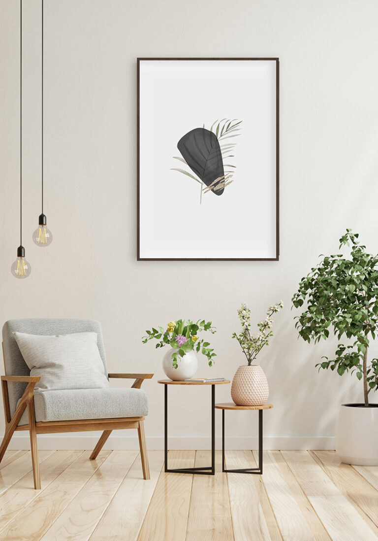 Minimalistische abstrakte botanische Illustration