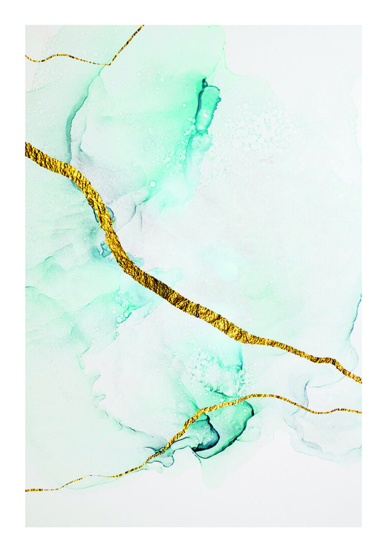Elegante abstrakte Kunst in blauer Tinte