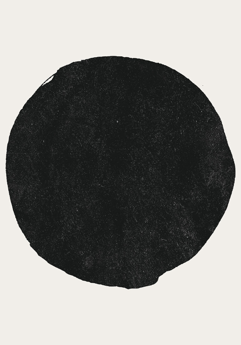 Abstrakte Kunst mit minimalistischem schwarzem Kreis