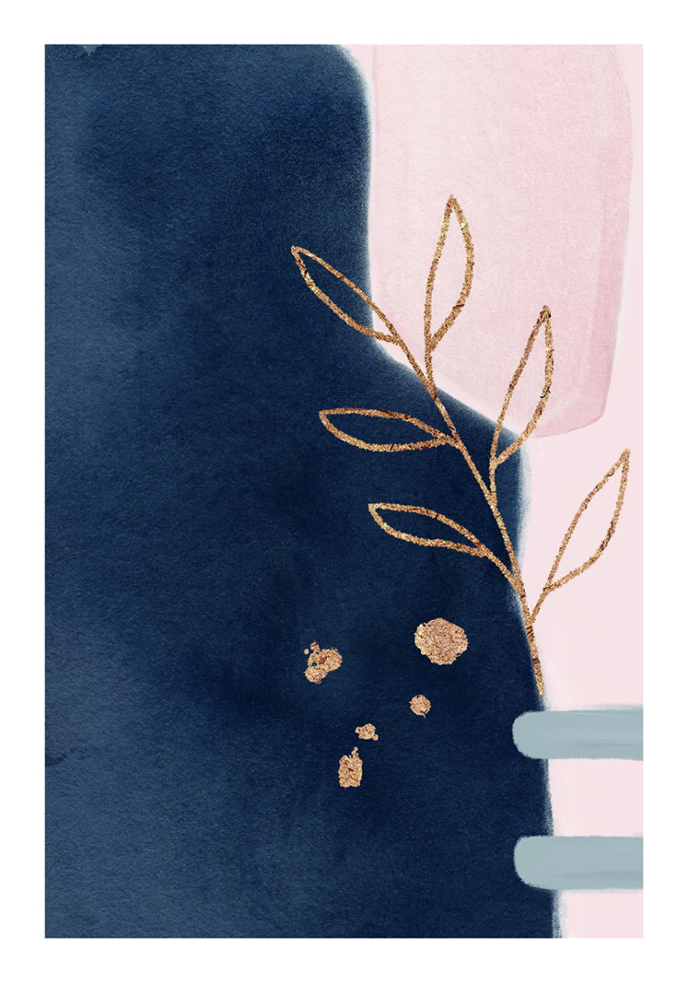 Kunst in Marineblau und Gold