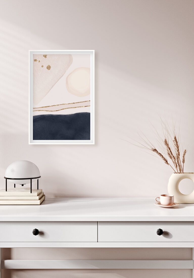 Minimalistische abstrakte Kunst in neutralen Tönen