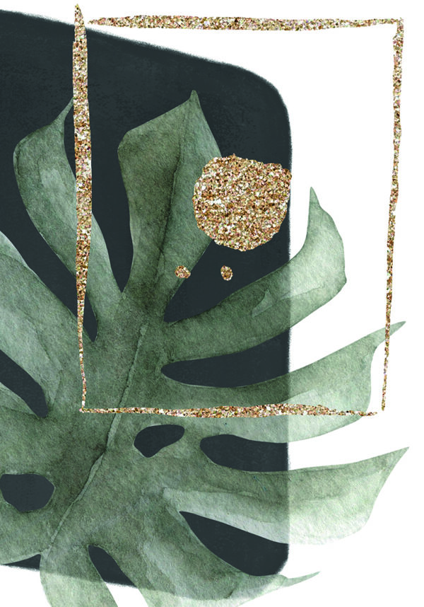 Abstrakte botanische Illustration mit Glanz