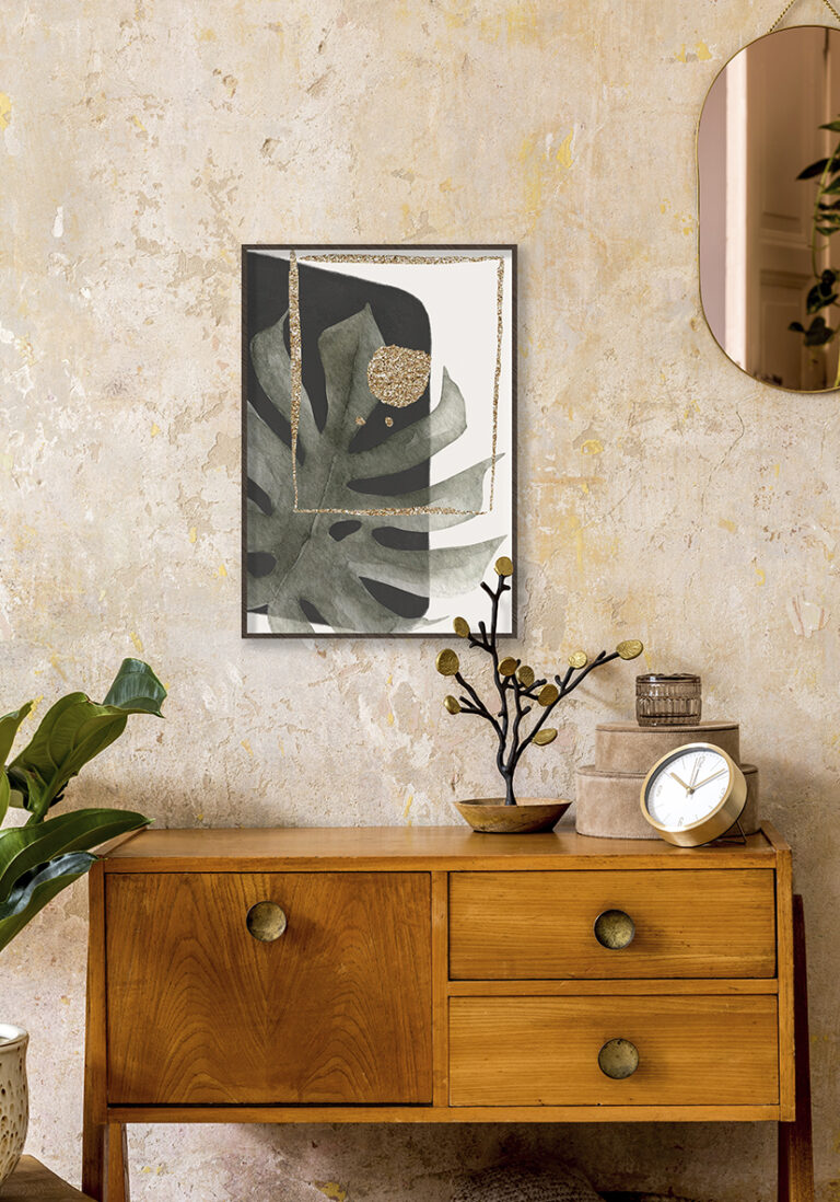 Abstrakte botanische Illustration mit Glanz