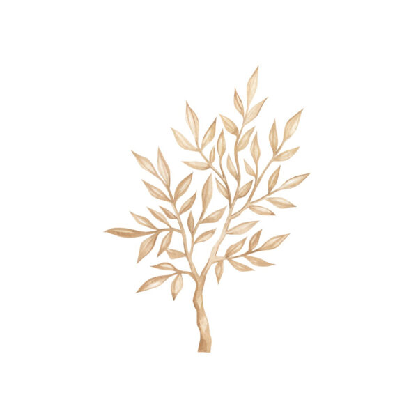Minimalistisches botanisches Design in beigem Aquarell