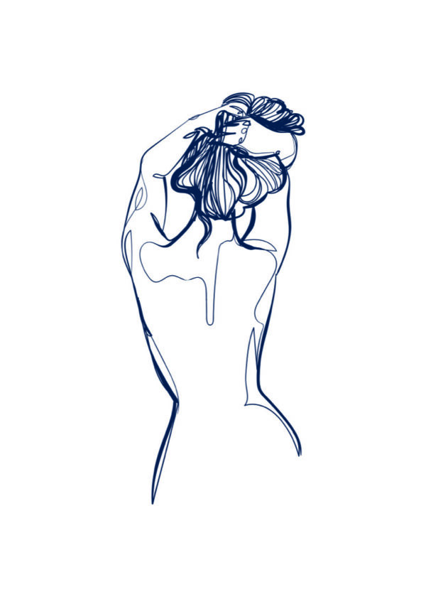Minimalistische Illustration einer Frau als Line-Art