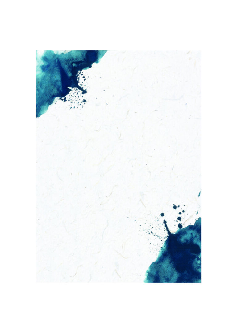 Abstraktes Design mit blauen Tuschespritzern