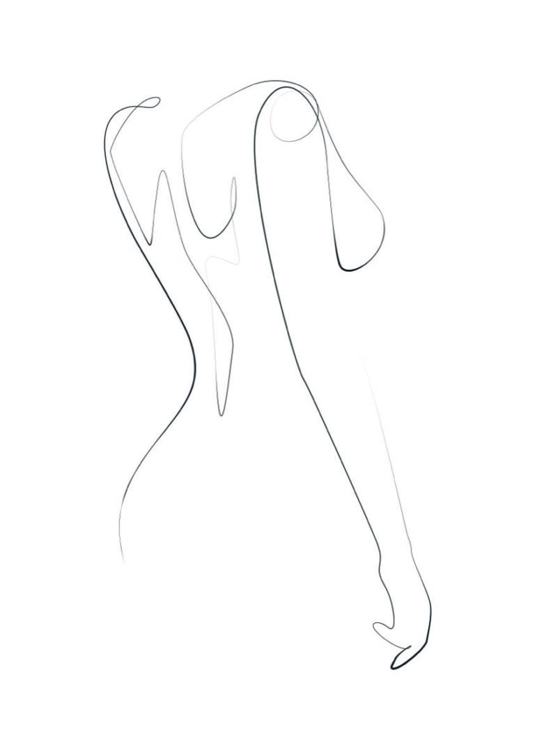 Minimalistische Line-Art einer Frau