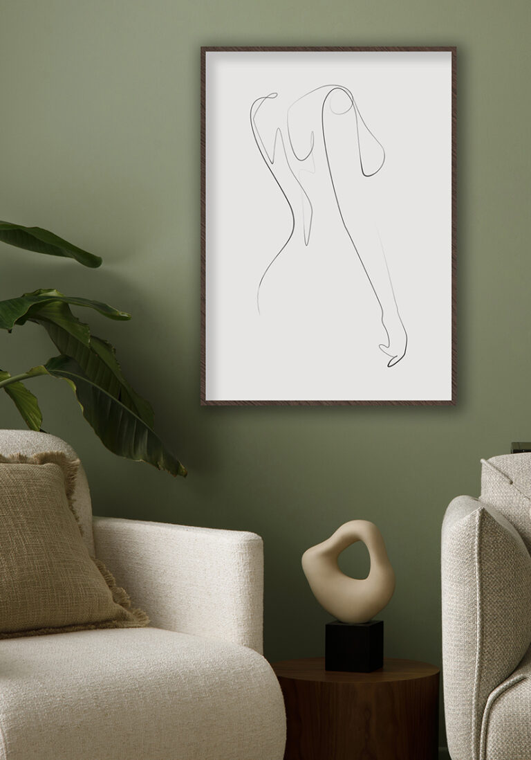 Minimalistische Line-Art einer Frau