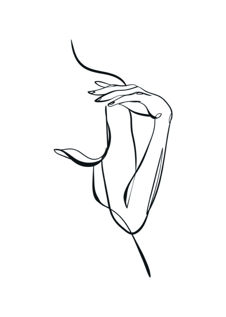 Minimalistische Skizze einer Hand