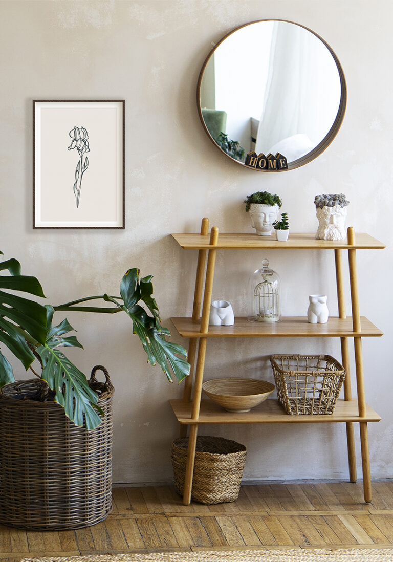 Minimalistische florale Linienskizze