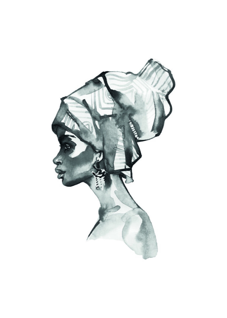 Elegantes Aquarell in Schwarz-Weiß