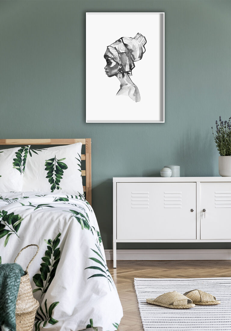Elegantes Aquarell in Schwarz-Weiß