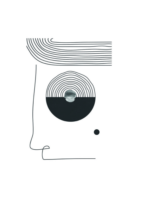 Minimalistisches Motiv in abstrakter Line-Art