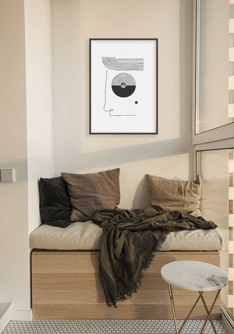 Minimalistisches Motiv in abstrakter Line-Art
