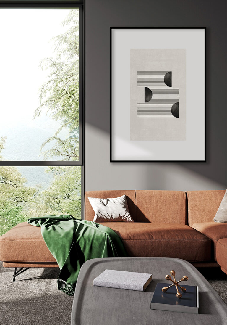 Monochrome Komposition minimalistischer abstrakter Kunst