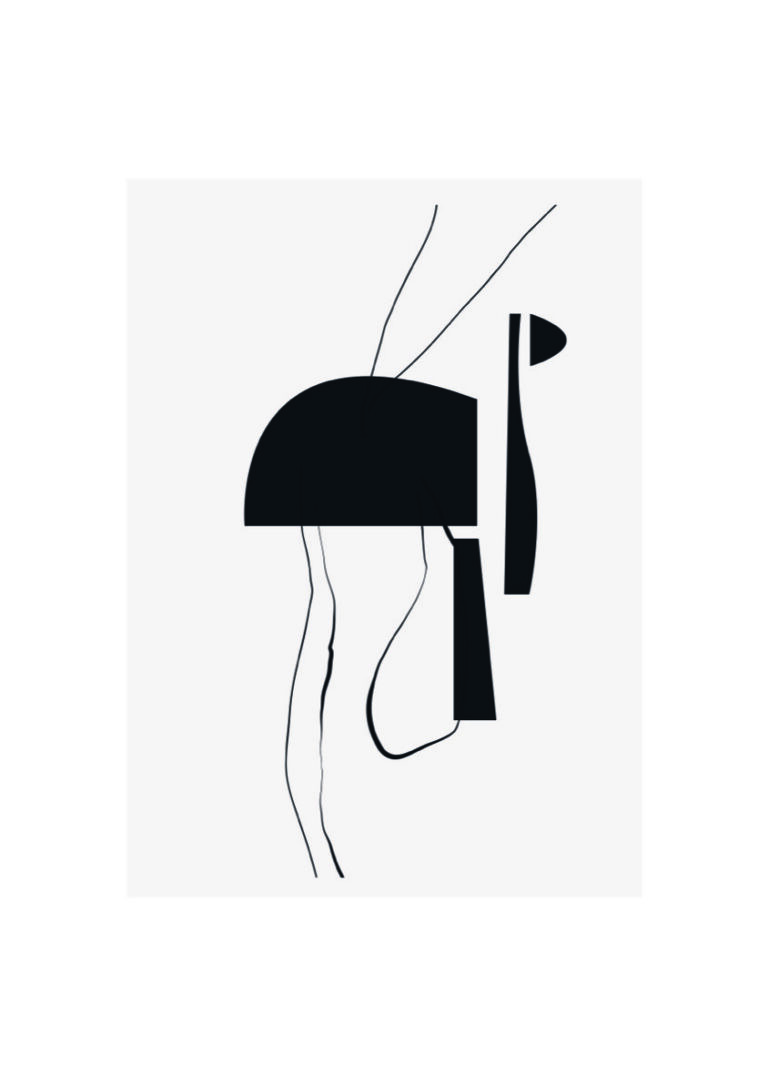 Minimalistisches Werk in Schwarz-Weiß