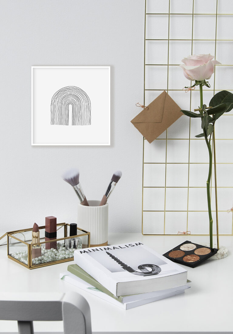 Minimalistische monochrome Zeichnung