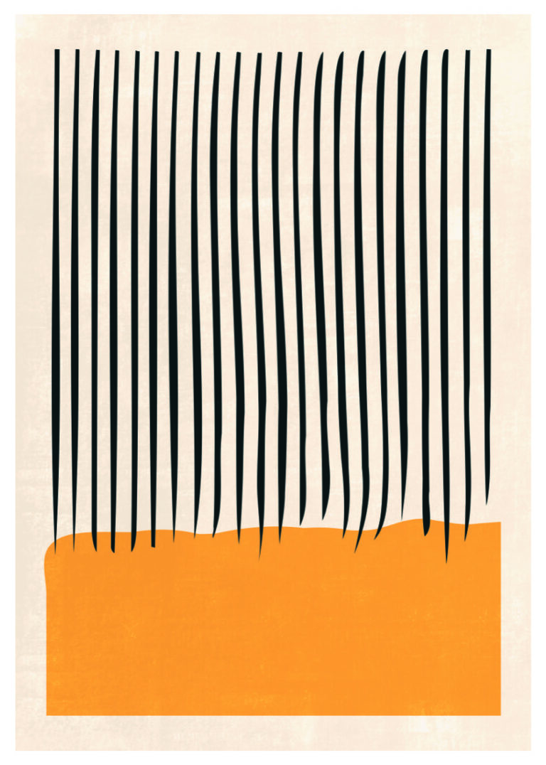 Minimalistisches abstraktes Werk in Gelb