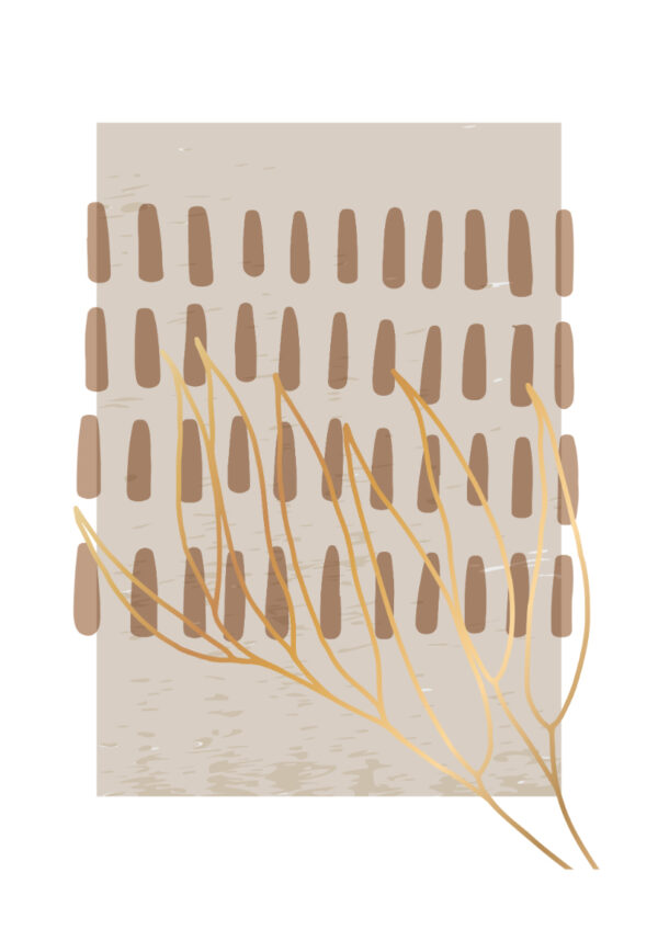 Minimalistische abstrakte Botanik-Illustration