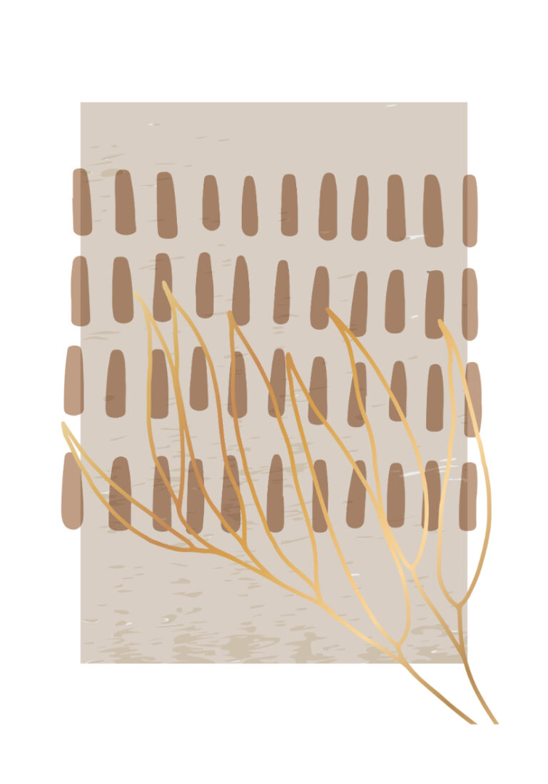Minimalistische abstrakte Botanik-Illustration