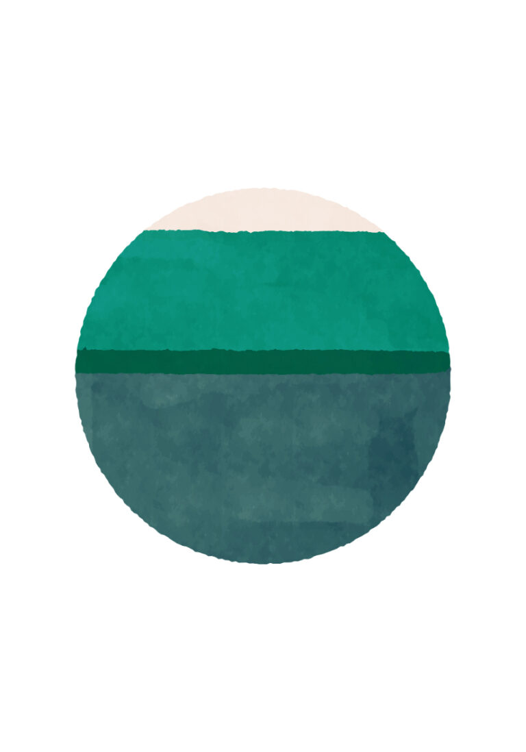 Grüner Aquarellkreis im minimalistischen Stil