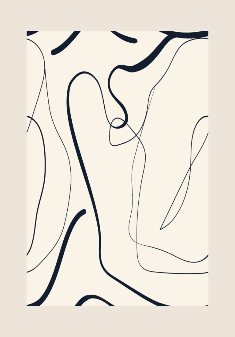Minimalistische Zeichnung in abstrakter Linienführung