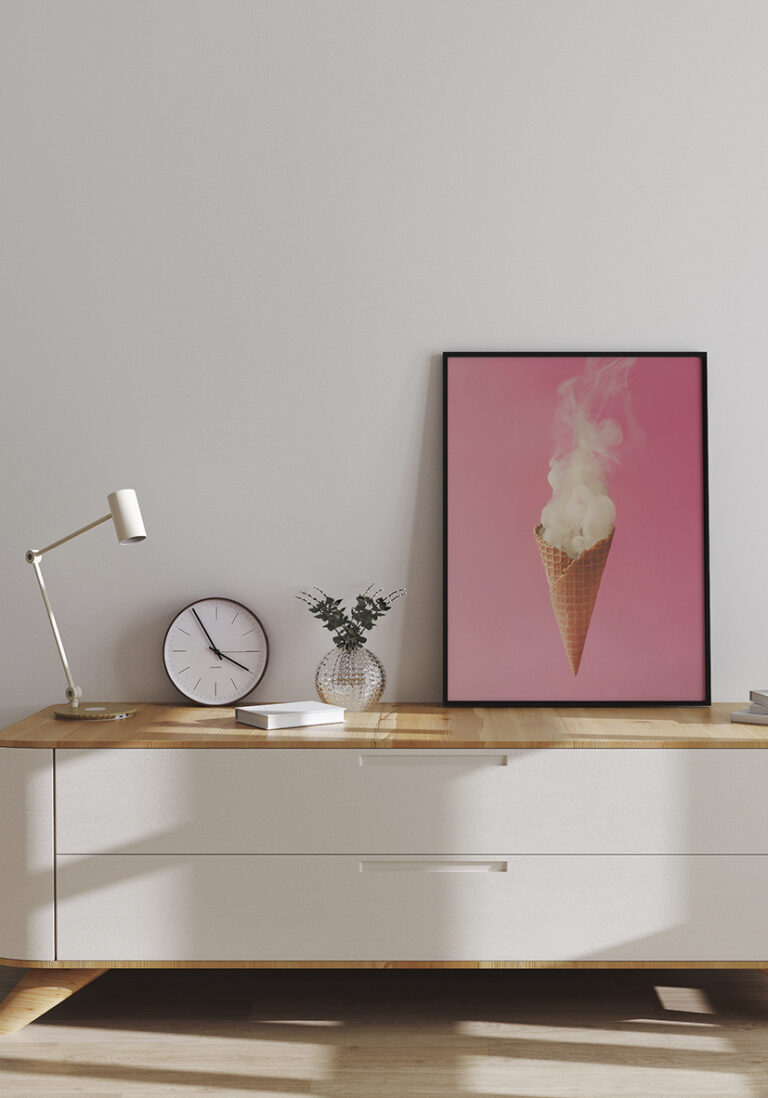 Surreales Eis mit Dampf