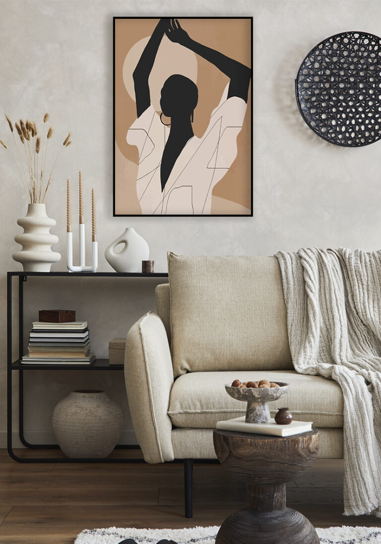 Minimalistisches Werk mit abstrakter Silhouette