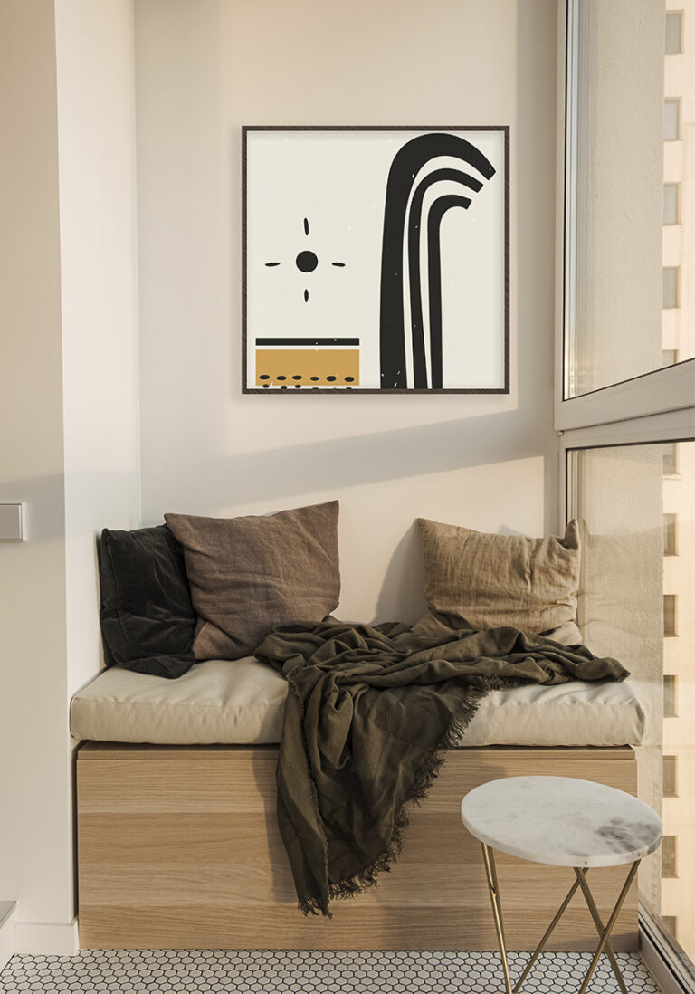 Abstrakte Illustration mit minimalistischer Geometrie