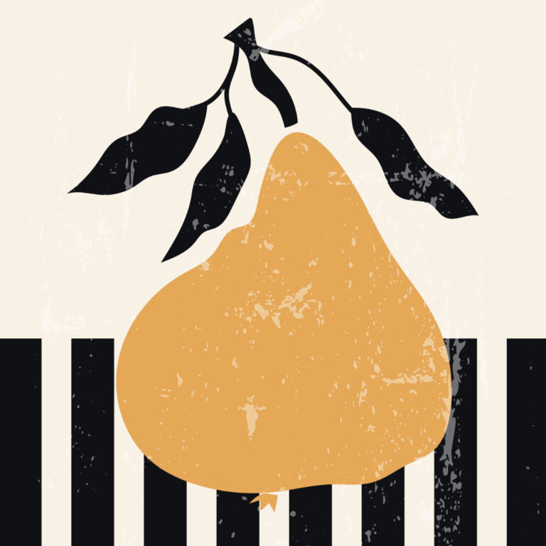 Minimalistische Illustration einer abstrakten Birne