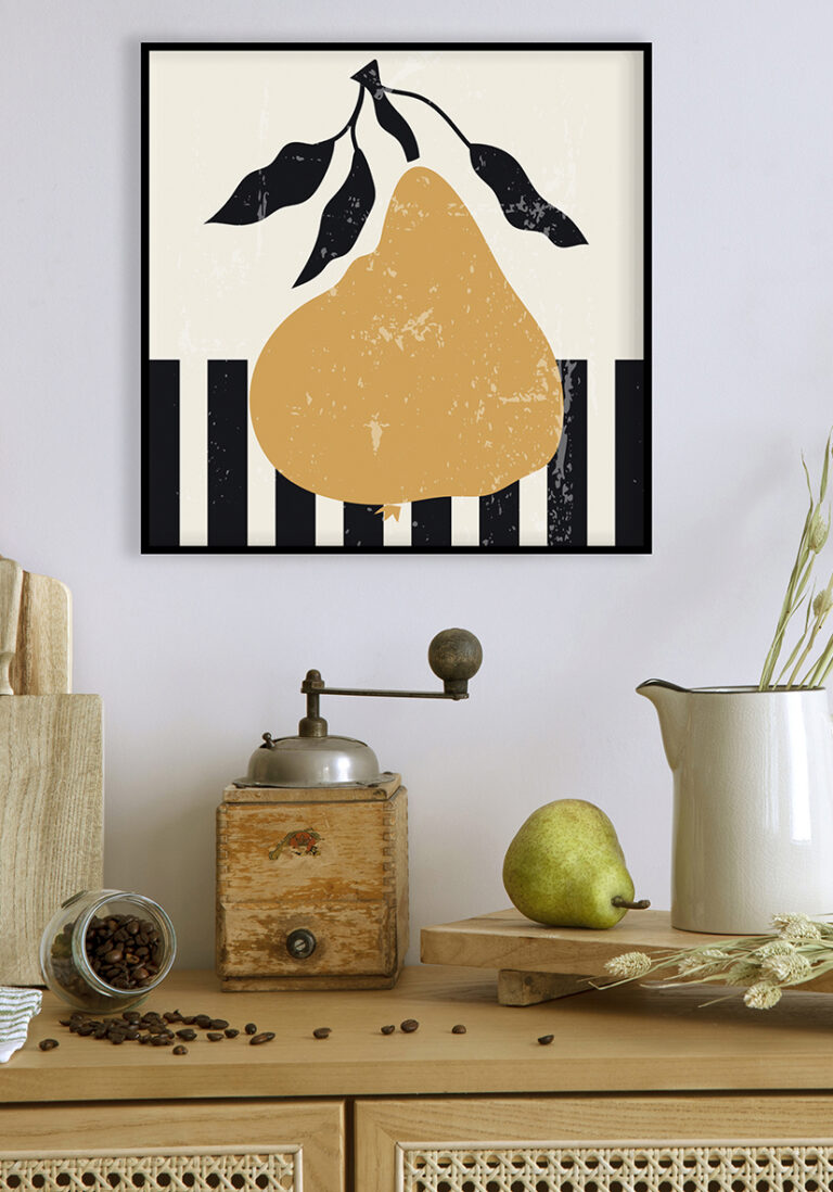 Minimalistische Illustration einer abstrakten Birne