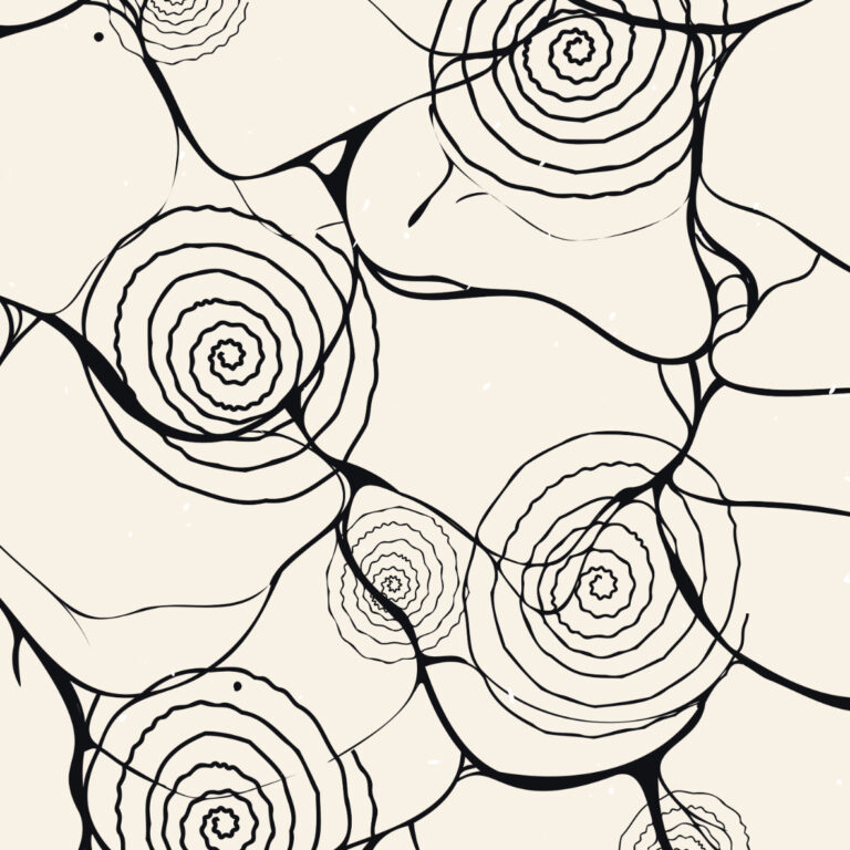 Abstraktes Line-Art-Design in Spiralform