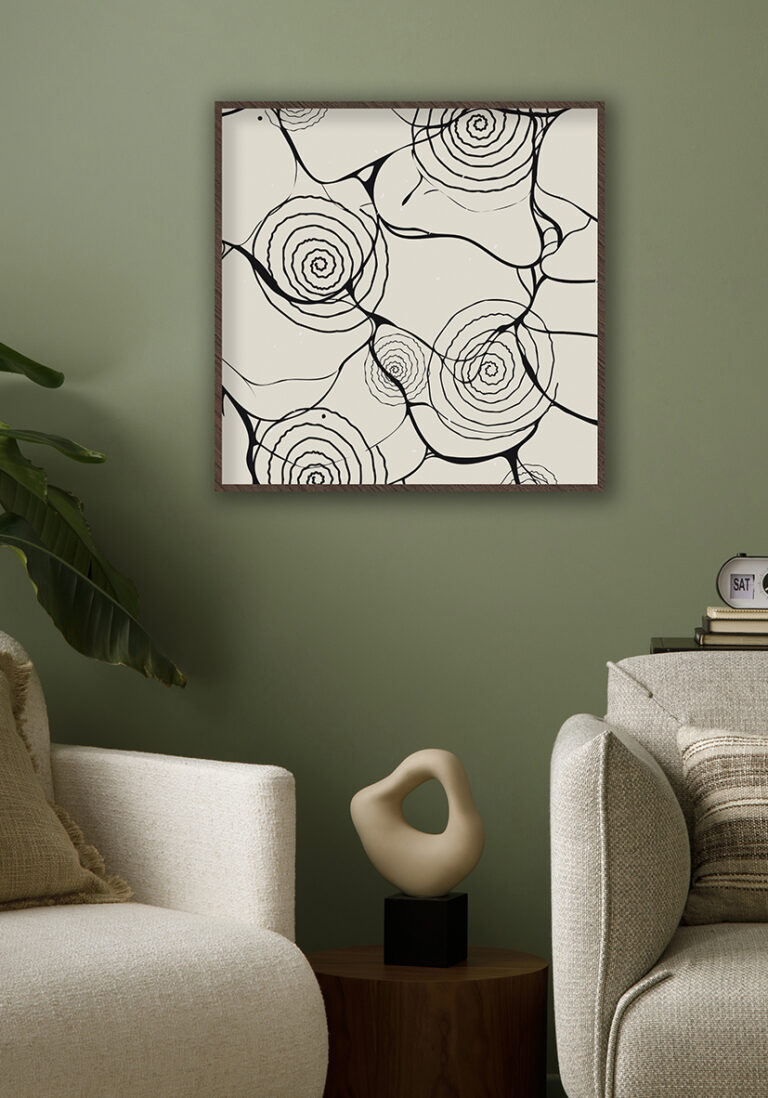 Abstraktes Line-Art-Design in Spiralform