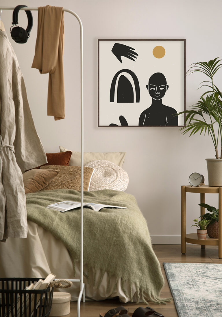 Minimalistische Kunstkomposition mit geometrischen Formen