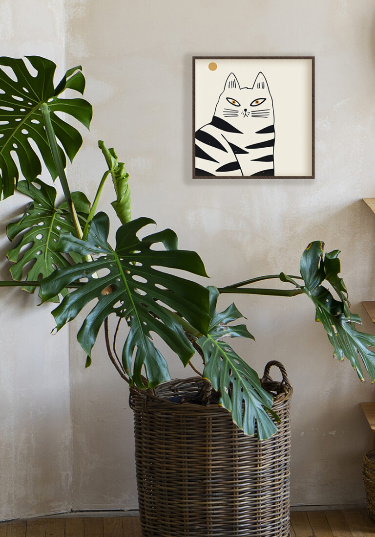 Moderne Illustration einer Katze im abstrakten Stil