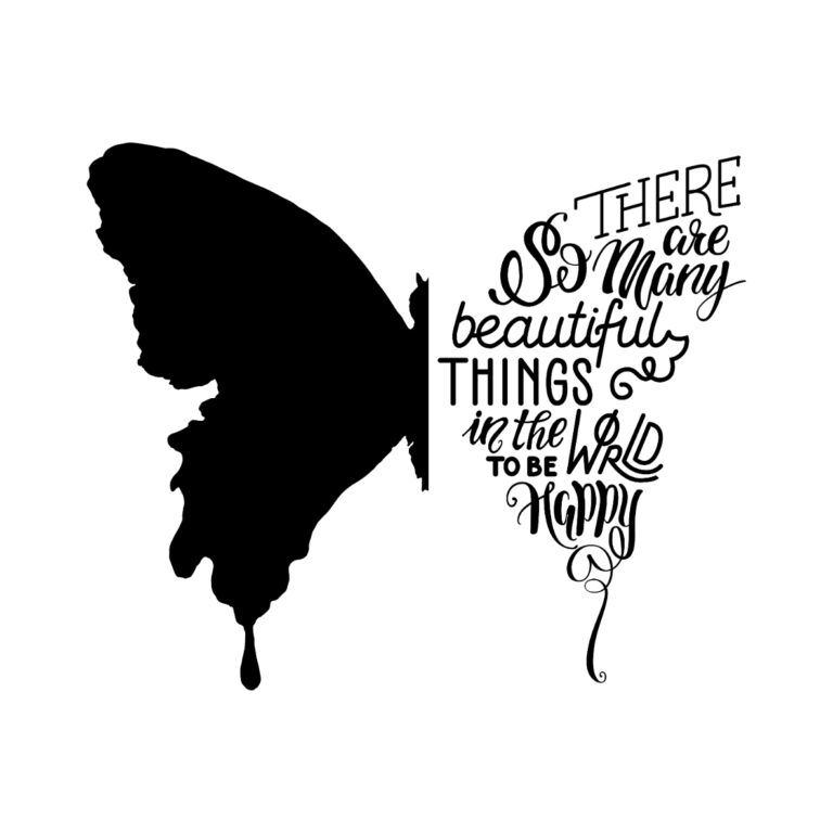 Inspirierende Typografie mit Schmetterlingssilhouette