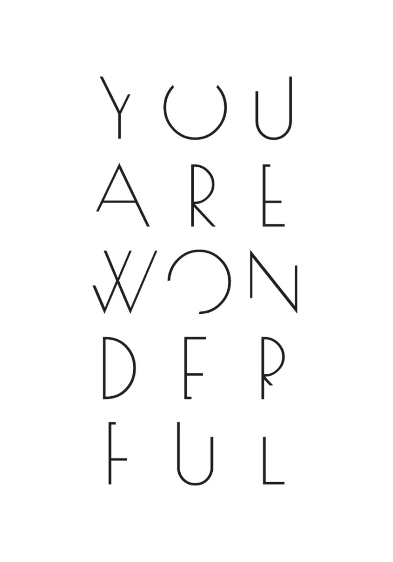 Minimalistische Typografie mit motivierender Botschaft
