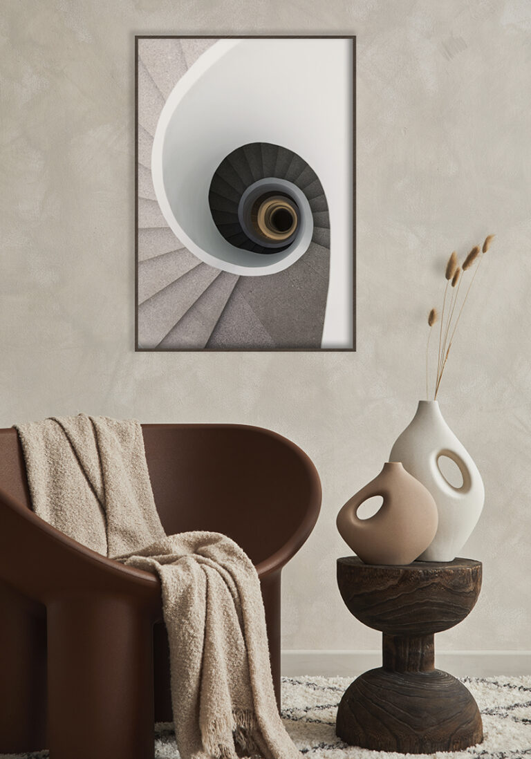 Wendeltreppe in minimalistischem Design