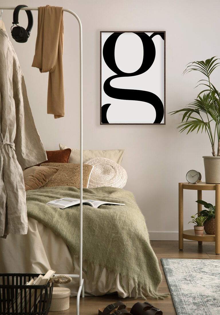 Minimalistisches Design mit Serifenschrift