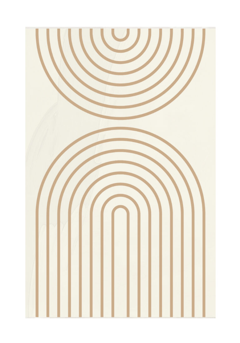 Minimalistisches Poster mit Linien in Beige