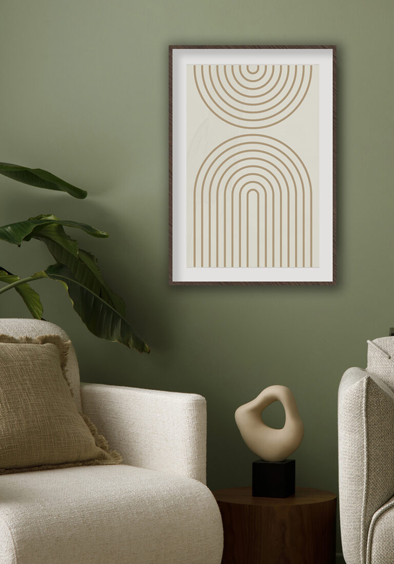 Minimalistisches Poster mit Linien in Beige