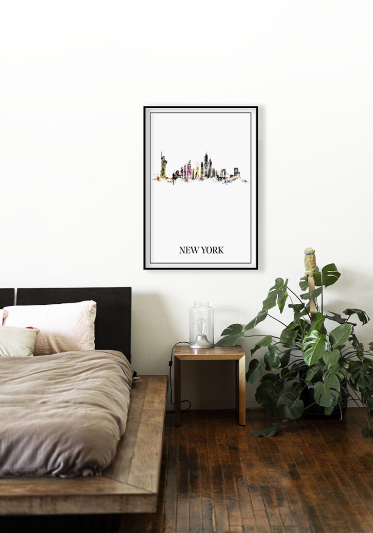 Aquarellillustration der Skyline von New York