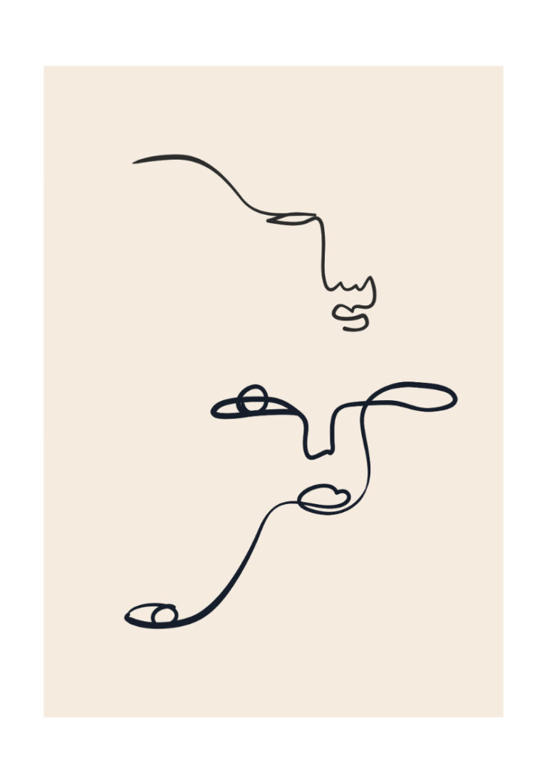 Moderne minimalistische Linienillustration