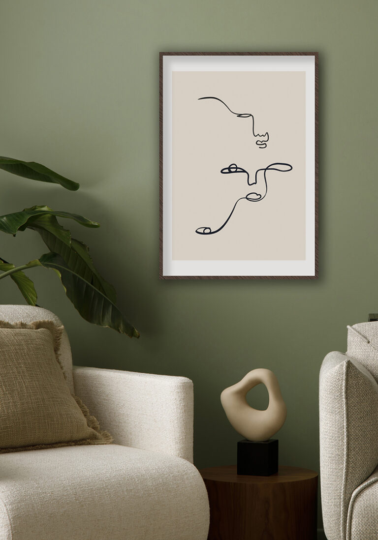 Moderne minimalistische Linienillustration