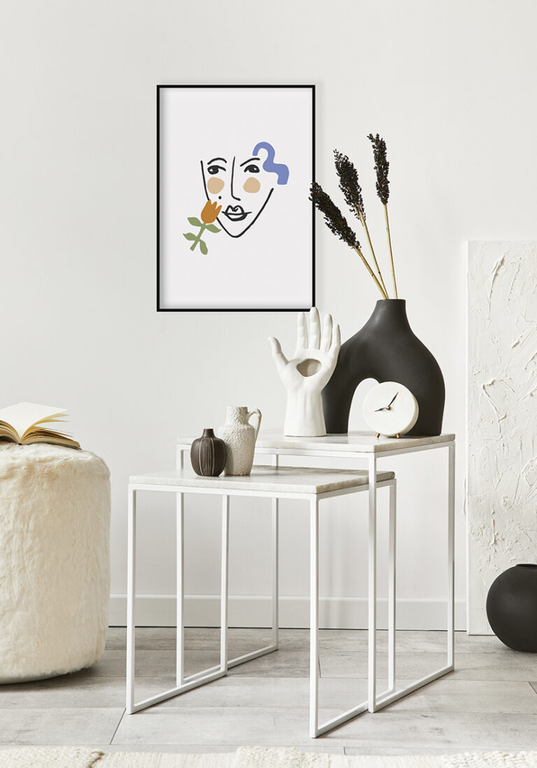Farbenfrohe Illustration eines abstrakten Gesichts